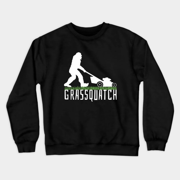 Sasquatch Grassquatch Lawn Mowing for Landscapers Lawn Workers Lawncare Crewneck Sweatshirt by Silly Dad Shirts